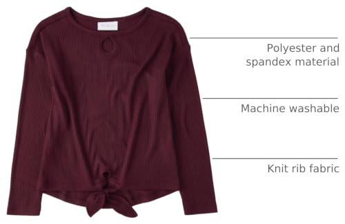 Image of The Children's Place Girls' Long Sleeve Knit Tie Front Top