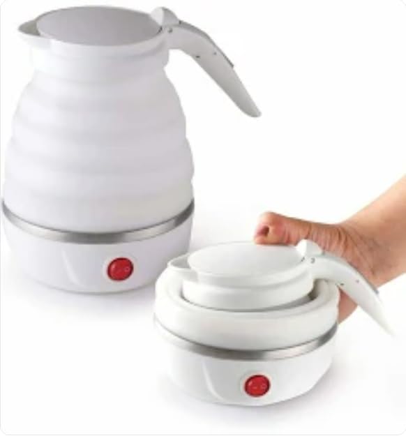 Portable Foldable Electric Kettle | Travel Silicone Collapsible Water Boiler | Fast Heating Mini Tea Coffee Maker | Compact Lightweight Electric Kettle for Home & Travel-image-16