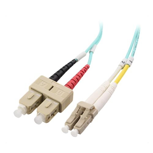 Cable Matters 10Gb 40Gb OFNP Plenum Rated Multimode Duplex 50/125 OM3 Fiber Cable (LC to SC Fiber Optic Cable, SC to LC Fiber Patch Cable) 3m