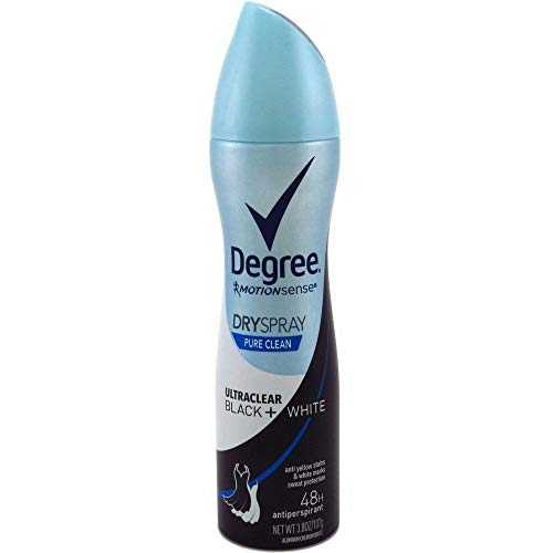 Degree UltraClear Black+White Pure Clean Dry Spray Antiperspirant Deodorant, 3.8 oz (Pack of 4)