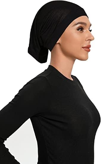 PlutoPromBandana Under Scarf Hijab Cap for Turban Head Wraps Scarf Solid Color Hijab Tube Unisex Stretch Dreadlocks Tube