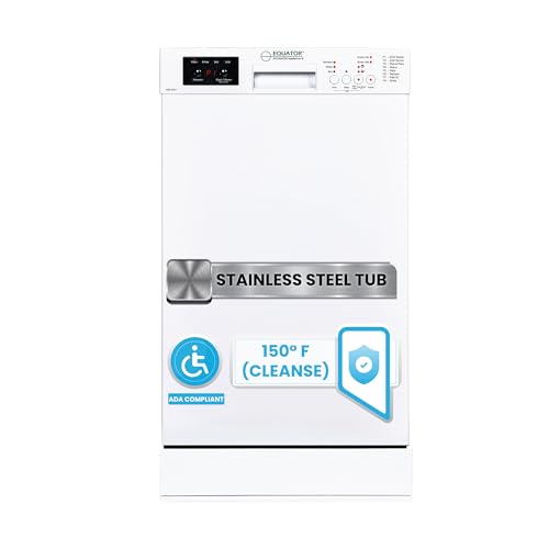 Image of Equator 18 inch Built-In Dishwasher, 10 Place Settings, 8 Wash Programs, Auto Sensor, Half Load, ADA Compliant, Energy Star - White