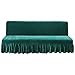 Velluto Copridivano Clic Clac Elasticizzato, Morbido Copri Divano Letto Senza Braccioli Pieghevole Copridivano con Gonna Antiscivolo Sofa Protettore per Soggiorno-Verde-A-L 180-200cm(71-78in)
