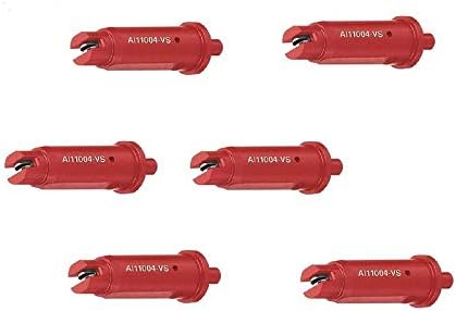 Pack of 6 - TeeJet Air Induction Flat Spray Tips Red 110° Polymer Visiflo AI11004-VS