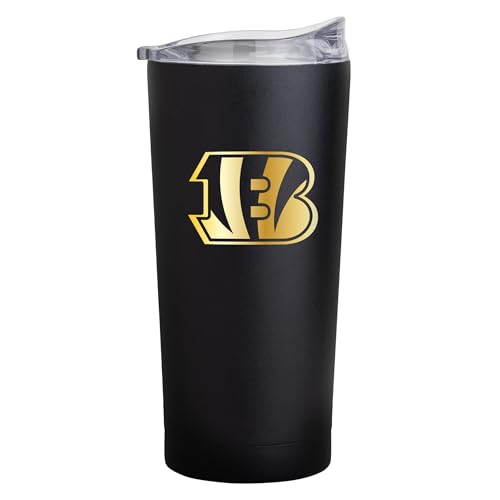 Logo Brands Cincinnati Bengals Black Foil 20oz. Powder Coat Tumbler