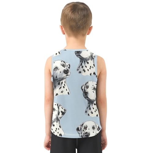 susiyo Cute Dalmatian Dogs Boys Sleeveless Tank Top Girls Athletic T Shirt3