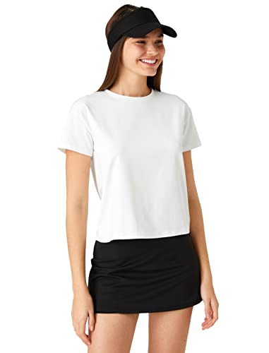T-shirt sport crop blanc Koton à col rond pour femme