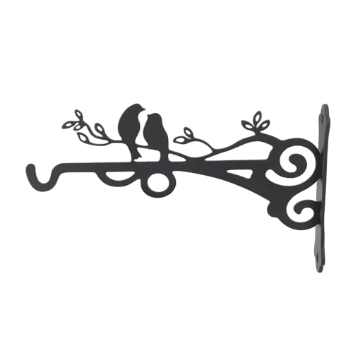 Riuulity Soporte Funcional para Plantas Colgantes de Hierro para Decoraciones Navideñas, Campanillas de viento: Fácil Instalación en Postes de Cercas de Madera, Barandillas de terrazas. Gancho para