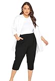 Yours Curve Cropped Stretch Joggers - Women's - Plus Size Curve Black