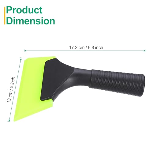 Image of uxcell 2Pcs 5 Inch Shower Squeegee for Glass Doors, All-Purpose Bath Squeegee with Handle for Bathroom Window Mirror Car Glass, Green