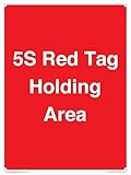 Schild mit Aufschrift 5S Holding Area, 150 x 200 mm, A5P, Rot