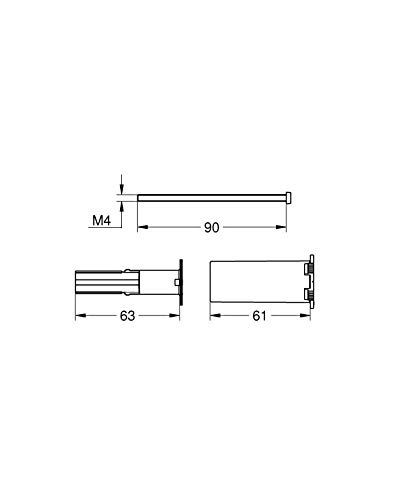 GROHE Ersatzteil, Universal-Verlängerungsset 25mm für Rapido SmartBox – Ansicht 2