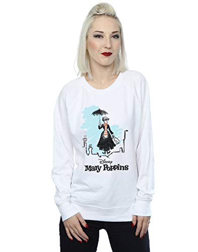 Image of Disney Women's Mary Poppins Rooftop Landing Colour Sweatshirt White X-Large