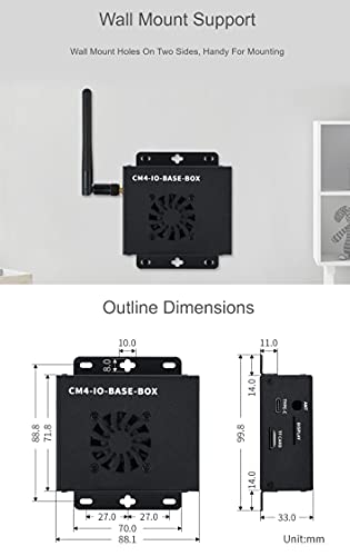 Image of waveshare Mini-Computer Based on Raspberry Pi Compute Module 4 (NOT Included), CM4-IO-BASE-B (Full Ver.) Inside, Metal Case, with Cooling Fan, Onboard Connectors Including CSI /DSI /HDMI /USB /RJ45 etc.