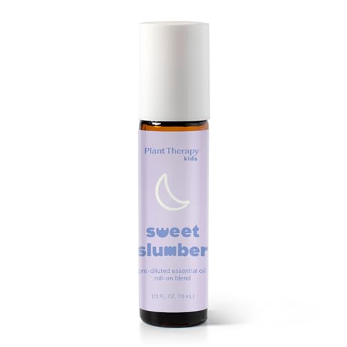 Plant Therapy Kids Sweet Slumber Essential Oil Blend Pre-Diluted Roll-On 10 mL (1/3 oz) 100% Pure, Soothing Aromatherapy for Better Sleep