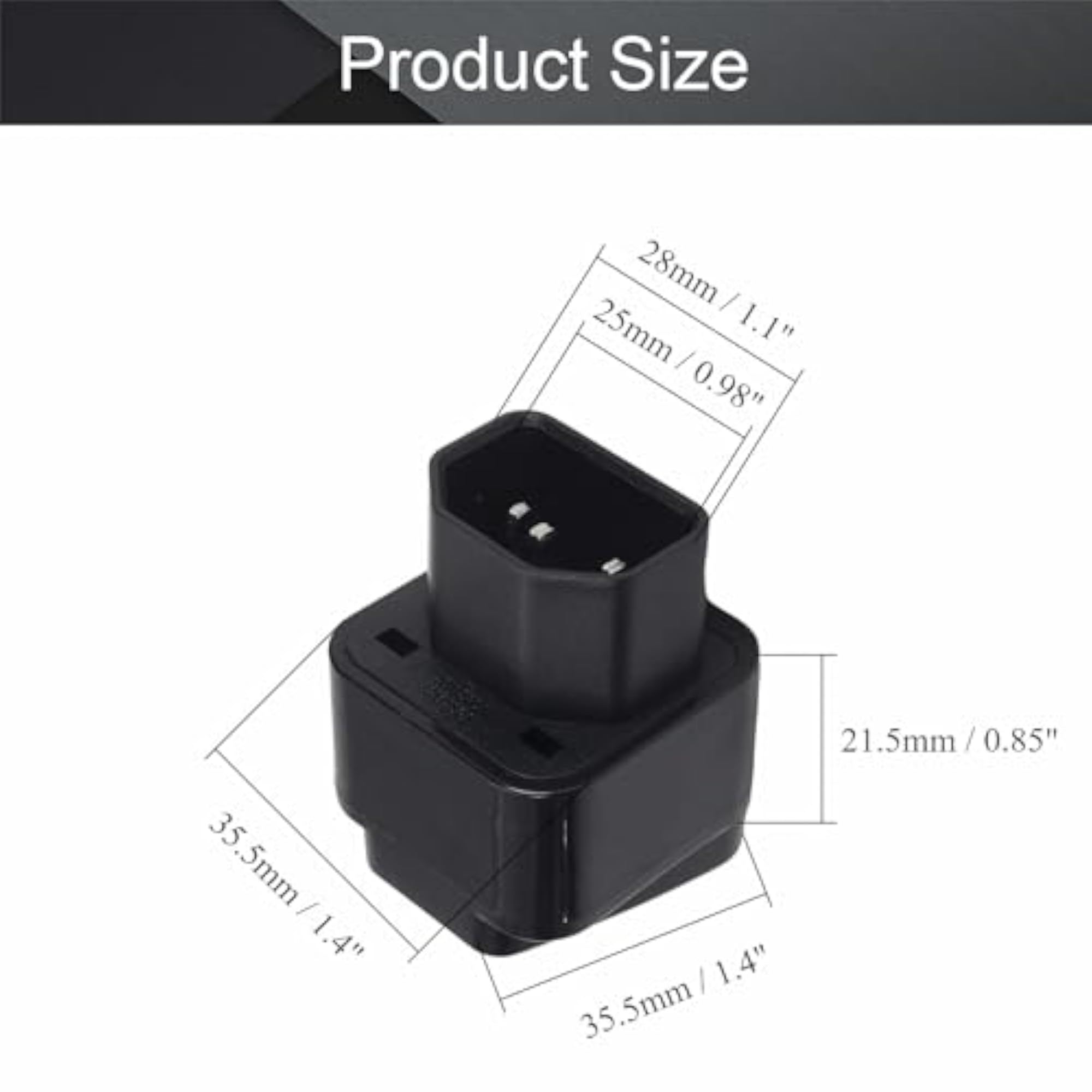 UPS IEC C14 Male to Universal Female Socket Power Adapter