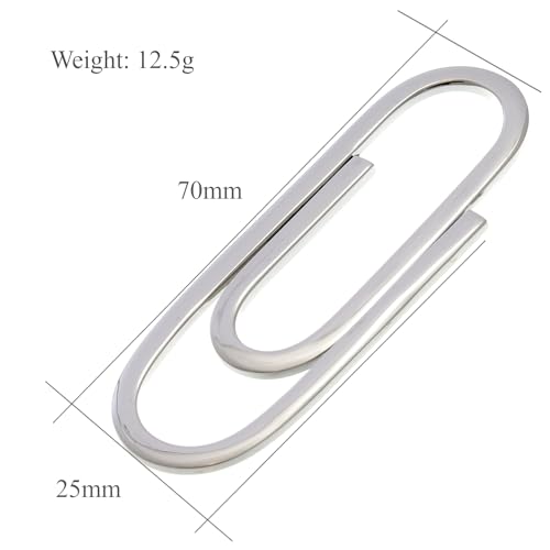 Alexander Castle Solid 925 Sterling Silver Money Clip Paperclip Design for Men with Jewelry Gift Box - Men's Gifts - 70mm x 25mm3