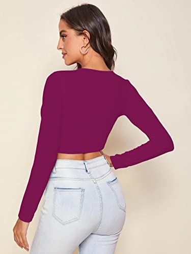 Image of Shasmi Women's & Girls' Solid Ribbed V Neck Collarless Full Sleeve Slim Fit Simplicity Tops (TOP 54)