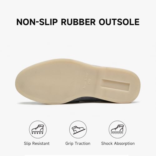 Image of BEAU TODAY Suede Loafers Flats for Women, Women's Slip On Penny Loafers, Leather Driving Comfortable Dress Ladies Loafers Casual Office Work Shoes