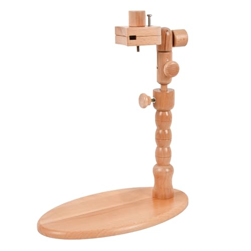 Soporte de aro de bordado de madera para crear costura decorativa cómodamente desde el escritorio