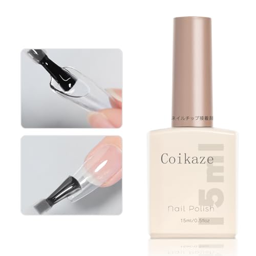 Coikaze ネイルグルー ネイルチップ接着剤 大容量15ml 付け爪接着剤 ネイルチップ用グルー 強力な接着力 初心者＆プロ適用 UV/LED対応