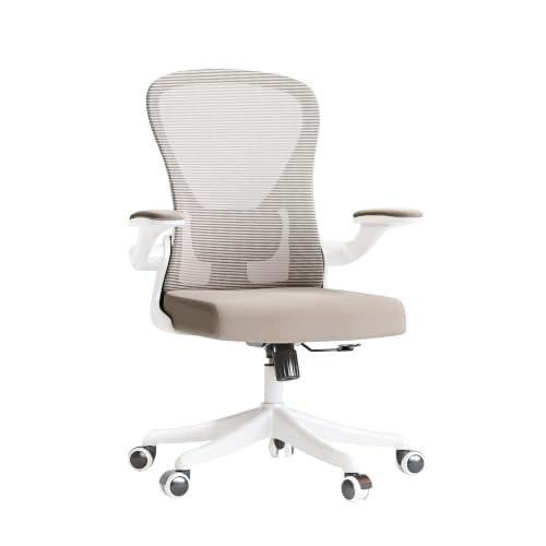 Image of Ergonomic Office Chair with Adjustable Lumbar Support & Flip-Up Armrests - High Back Computer Desk Chair with Thickened Seat Cushion, Rolling Wheels for Home /Office Study Work
