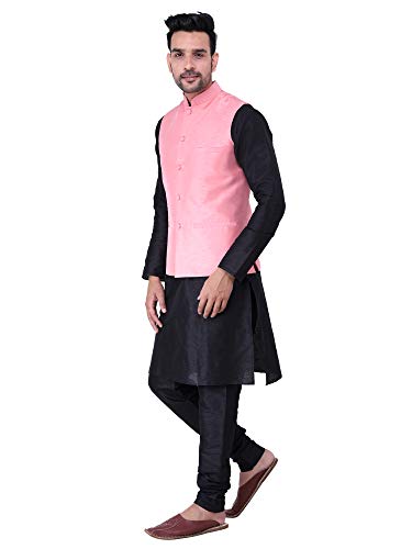 Image of Sadree Silk Men's Kurta Pajama Waistcoat or Nehru Jacket Set