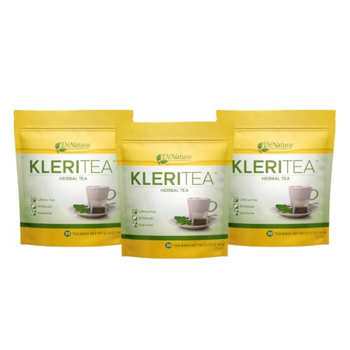 DrNatura KleriTea® Herbal Tea, Caffeine-Free Herbal Tea for Gentle, Effective Bowel Stimulation - All Natural & Vegetarian, 30 Day Supply (Pack of 3)