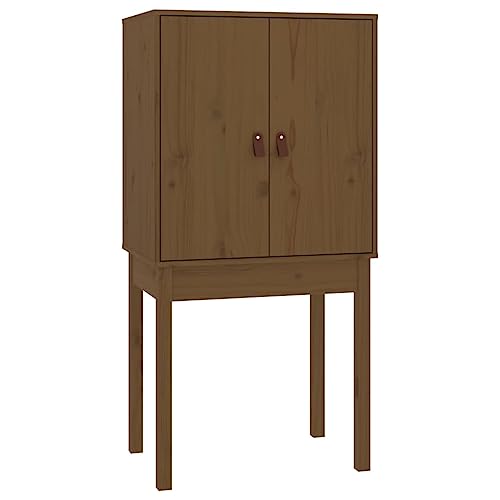 Aparador con 2 puertas de madera de pino, armario multiusos rústico de 60 cm de ancho 7