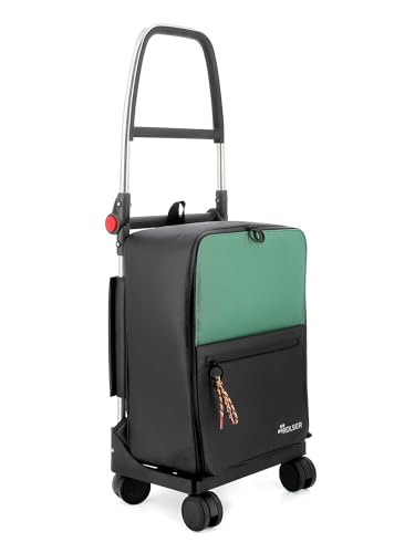 Carro Rolser Two GC T-Shop 4 Ruedas Giratorias Plegable - Negro y Verde
