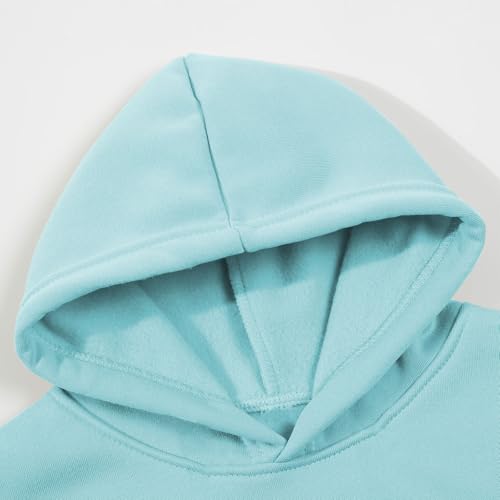 Unisex 2 Piece Soft Fleece Outfits Set Girls Boys Long Sleeve Crewneck Hooded Sweatshirt Elastic Waisted Jogger3