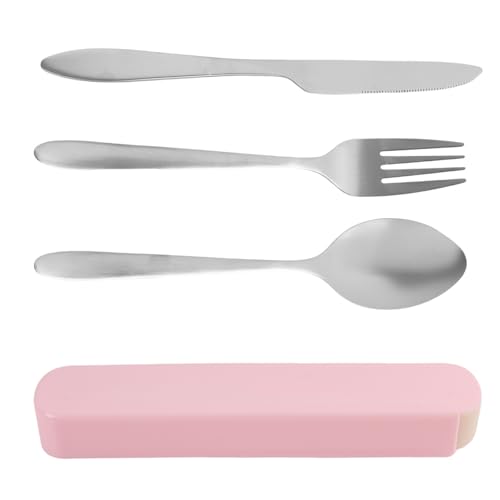 Couverts Lunch Box, 3 Pièces Couverts De Table, Vaisselle De Camping, Cuillère Couteau Et Fourchette En Acier Inoxydable, Avec Boîte, Pour L'extérieur,...