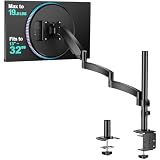 WALI Extra Long Single Monitor Arm for 13-32 inch Screens, up to 19.8 lbs