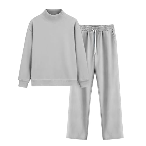 Jogging taille haute et pull col roulé : le survêtement anti-froid