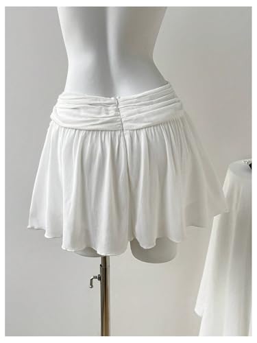 OYOANGLE Women's Layered Ruffle Asymmetrical Mini Skirt Y2K Low Waist Flowy Going Out Skirts2