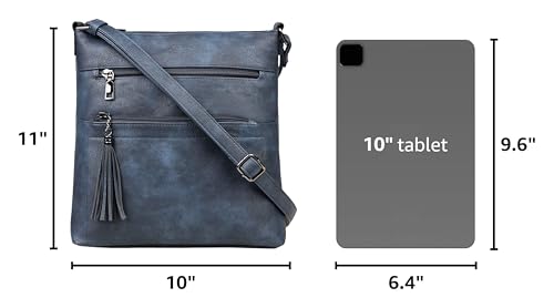 Image of MASINTOR Crossbody Purses for Women, Multi Pocket Casual Crossbody Bag, Adjustable Strap Shoulder Bag with Tassel
