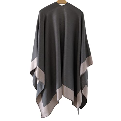 Plaid Shawl Wrap Open Front Poncho Cape Cardigan Gift2