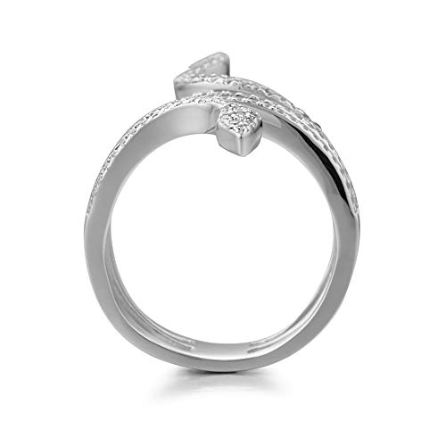 SALAN 925 Slittato Sterling Anelli per Donne Anello Serpente Animale Impilabile Clear Zircone Cerchio Speciale Anelli di Trendy Anelli di Tendenza Partito Gioielli Punk