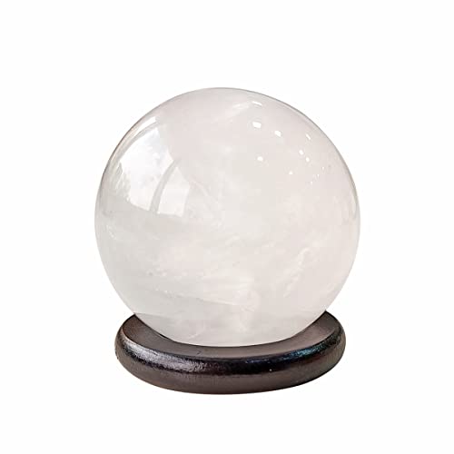 Image of Clear Quartz Sphere Ball 100-150 Gm for Reiki, Meditation & Vastu | Natural Healing Crystals for Mental Clarity, Emotional Balance & Focus | Decorative Crystal Figurine for Spiritual Decor & Gifting