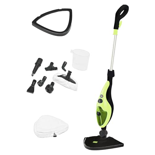 10 in 1 1500W Neo Hot Steam Mop Cleaner Floor Carpet Window Washer Hand Steamer with Mop Pad (Lime Green)