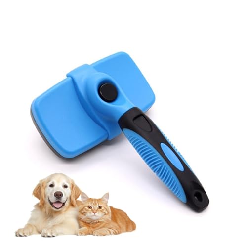 AMIAO Self-Cleaning Pet Deshedding Brush (Suitable for Dogs & Cats) – A Gentle Deshedding Tool for...