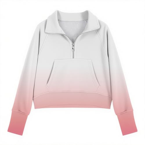 Half Zip Sweatshirt For Girl Winter Long Sleeve Pullover Top Lightweight Fleece Sweatshirts With Pocket 5-14 Years3