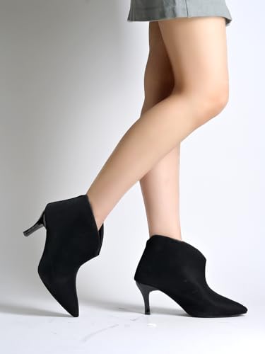 Image of HVNLY Women's Ankle Pumps Sandal - Pointed Toe Kitten Heel Booties for Casual & Party || Luxury High Heel Sandals Wedding & Evening Footwear