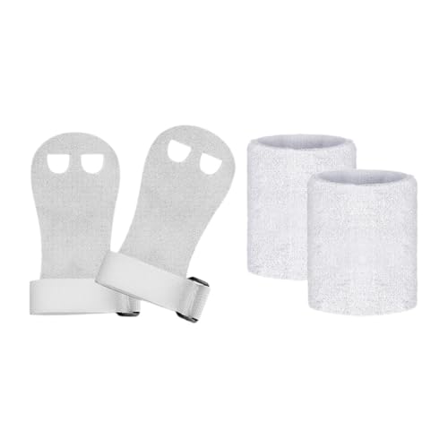 kowaku Kids Gymnastic Hand Grips Gloves Wrist Support Gymnastics Gear for Boys Girls Multifunctional Sports Accessories, White L
