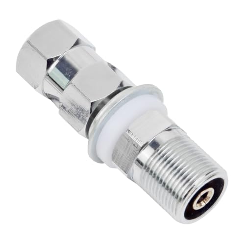 Image of (2pcs) Heavy Chrome-Plated Brass SO-239 Stud Mount CB Ham Radio Antenna Adapter for 3 /8-24 Threads Mount, fit Any 1 /2 inch Hole