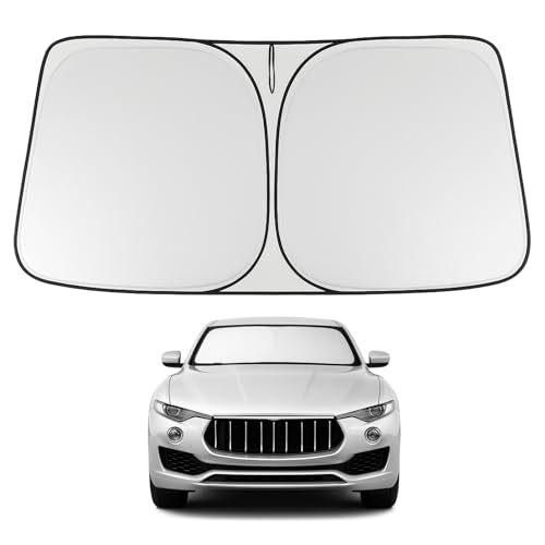 Image of Proadsy 2026 Upgrade Front Windshield Sun Shade Foldable Sunshade Protector Custom Fit 2017-2024 Maserati Levante Accessories