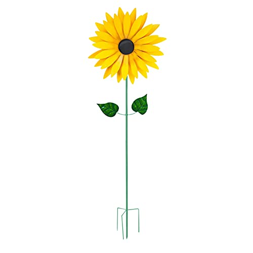 Metal Sunflower Wind Spinner for Outdoor Garden Decoration Cover
