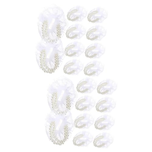 LALAFINA 2sets Pearl Corsage Wristlet Pearl Bracelet Wrist Corsage Bands Wedding Accessories 12pcs*2