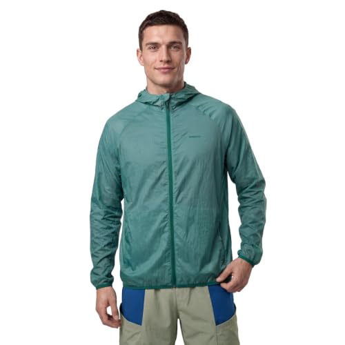 Veste coupe-vent randonnée respirante et compacte couleur Laugavegur Green