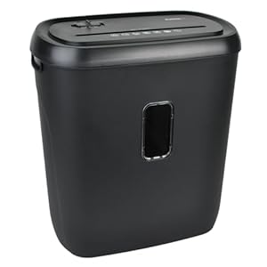 DESQ® Papiervernietiger – 11 vel, Vernietigt; Papier (met nietjes) en Credit Cards, 4 x 35 mm, Veiligheidsniveau P-4, 21 liter opvangbak, Led-indicator